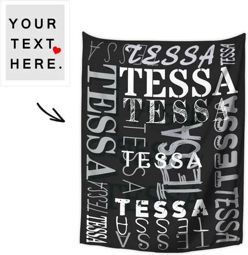 Vista 2 de Manta personalizada con texto y nombre para adultos y niños, regalo para cumpleaños, boda, día de San Valentín (30 x 40 pulgadas)