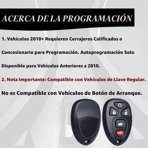Vista 5 de MechanMagic Llavero de Reemplazo Compatible con Control Remoto para Chevy Impala 2006-2013 Cadillac DTS Buick Lucerne 2006-2011 Chevrolet Monte