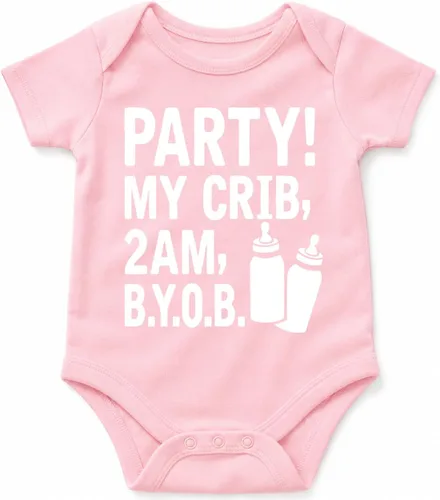 Vista 11 de Party! My Crib, 2 AM, B.Y.O.B. - Body divertido para bebé de cultura pop Negro