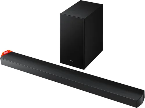 Vista 12 de Samsung Barra de sonido HW-B400F Serie B de 2.0 canales con woofer integrado, mejora de voz y modo nocturno, expansión de sonido envolvente, barra