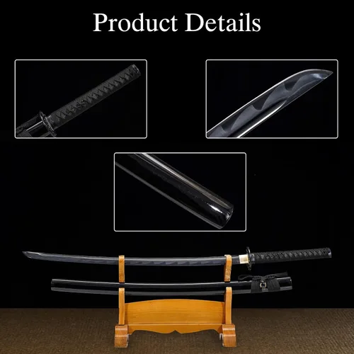 Vista 3 de Kamaiwo-1045/1060 hechas a mano forjadas a mano auténticas, las espadas samuráis katana japonesas son un regalo único para hombres. El acero de alto