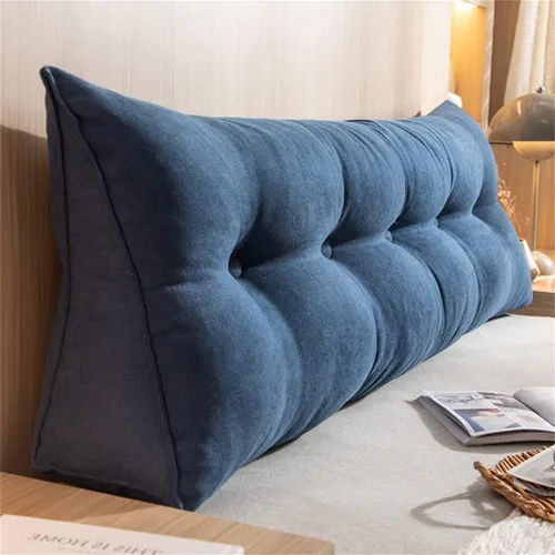 Vista 9 de Almohada triangular de lectura para reposo en cama, cojín grande para cabecero, respaldo, almohada de cuña para cuello y soporte lumbar para Beige