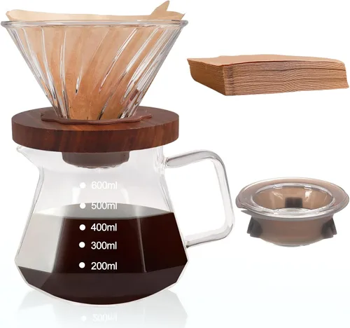 Vista 13 de Verter sobre cafetera 13.5 fl oz vidrio borosilicato goteo
