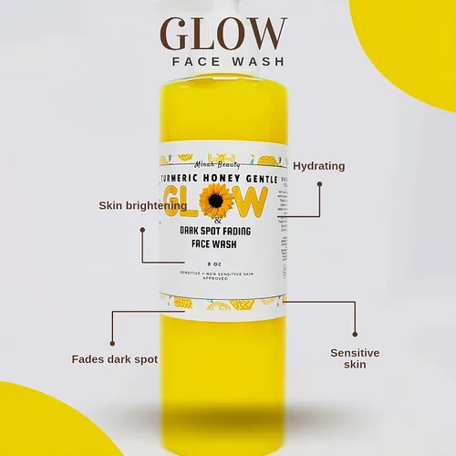 Vista 2 de Daily Turmeric Glow Face Wash – Ayuda a mejorar el tono de la piel y limpiar la piel, adecuado para pieles sensibles, 8 onzas