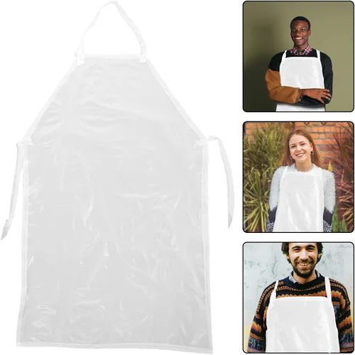 Vista 9 de Luxshiny Waterproof Kitchen Apron Set 4pcs White Long Chef Aprons Adjustable for Bbq Gardening Dishwashing