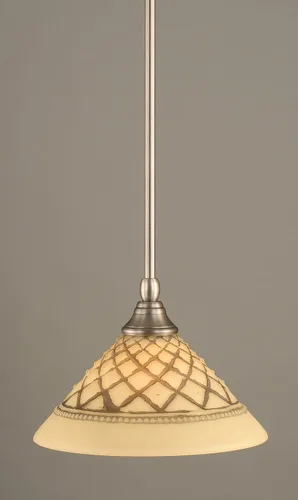 Vista 249 de Toltec Lighting Tallo Colgado Mini colgante, acabado de cobre negro, 3.5" cuadrado humo burbuja vidrio