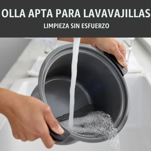 Vista 8 de GreenLife 3.5QT Olla de cocción lenta, cerámica antiadherente sin PFAS ni tóxicos, recipiente interior extraíble, programable, función mantener Negro