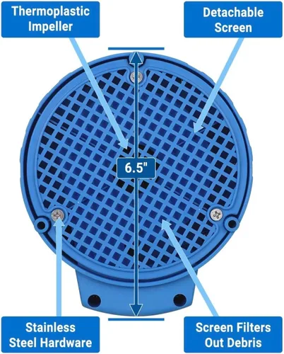 Vista 5 de Bomba de agua #US 1/3HP 2450 GPH Sumergible Utilidad Motor de alta eficiencia