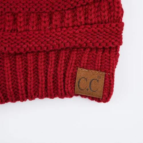 Vista 3 de C.C - Gorro de punto trenzado, grueso, suave y cálido (HAT-20A) (HAT-30) (HAT-730) (YJ-816) (HAT-80)