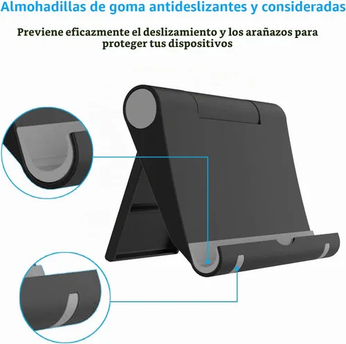 Vista 5 de VOVIGGOL Paquete de 4 soportes para teléfono celular para escritorio, soporte plegable para teléfono celular, soporte ajustable para tableta