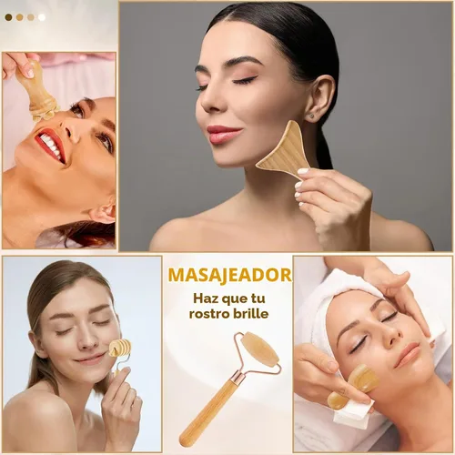Vista 4 de Amylove Kit de maderoterapia 21 en 1, herramientas de masaje de terapia de madera, herramientas de terapia para esculpir el cuerpo, alivio del dolor