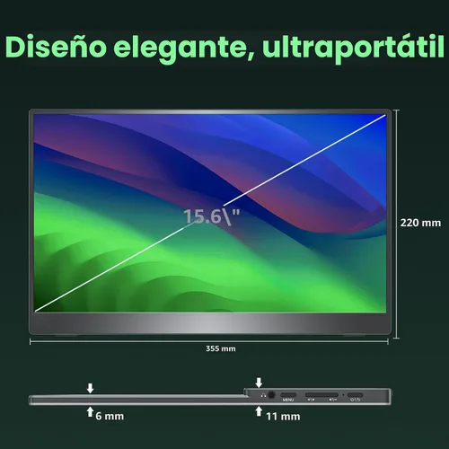 Vista 9 de cocopar Monitor portátil 15.6" 1080P 60Hz 85% sRGB IPS Monitor de viaje con USB-C HDMI Pantalla portátil para laptop MacBook Surface PC PS4/5