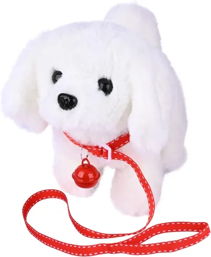 Vista 9 de WorWoder Cachorro de peluche de Alaska, perro electrónico interactivo para mascotas, caminar, ladrar, mover la cola, estirar, animal de compañía
