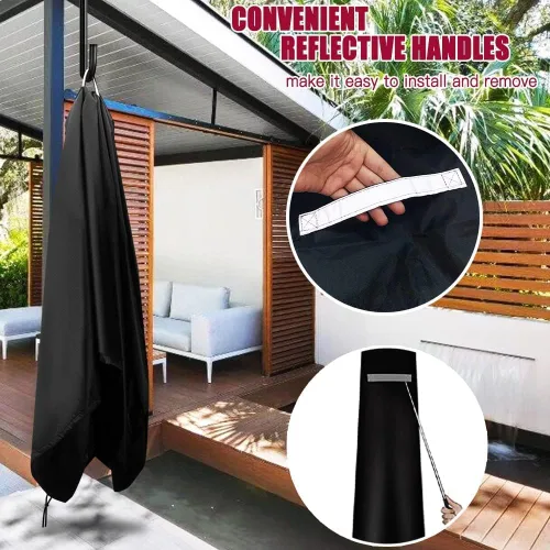 Vista 5 de Fundas de paraguas para sombrillas al aire libre, cubierta de sombrilla pequeña para sombrilla de mesa de 6 pies a 9 pies, impermeable, resistente
