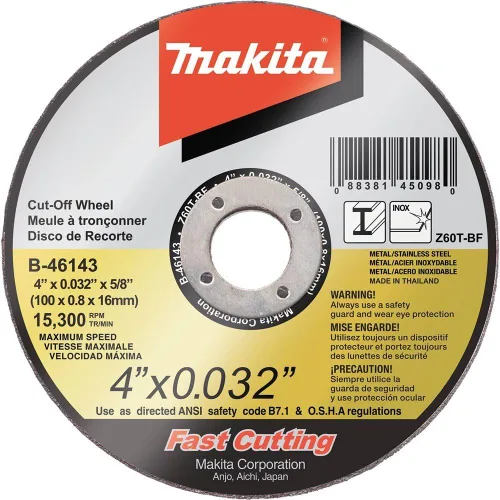 Vista 11 de Makita B-46143 - Rueda de corte ultrafina de 4” x 0.032” x 5/8”, acero inoxidable
