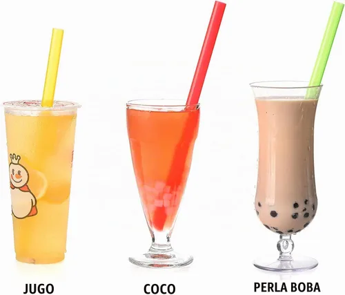 Vista 6 de ALINK 12 pajitas reutilizables para boba, 13 mm x 21.6 cm pajitas de plástico de colores para batidos, perlas de tapioca con 2 cepillos de limpieza