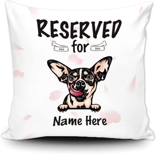 Vista 17 de Funda de almohada personalizada reservada para el perro, Cavalier King Charles Spaniel cachorro, funda de almohada de lona blanca para decoración