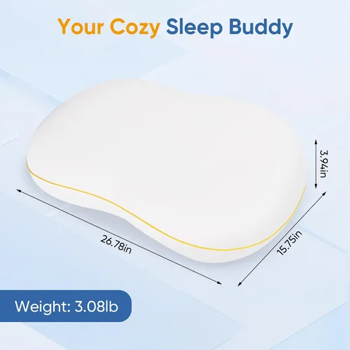 Vista 7 de Almohada cervical refrescante para dormir de lado, almohada cervical refrescante para dormir de lado, almohadas de espuma viscoelástica para dormir