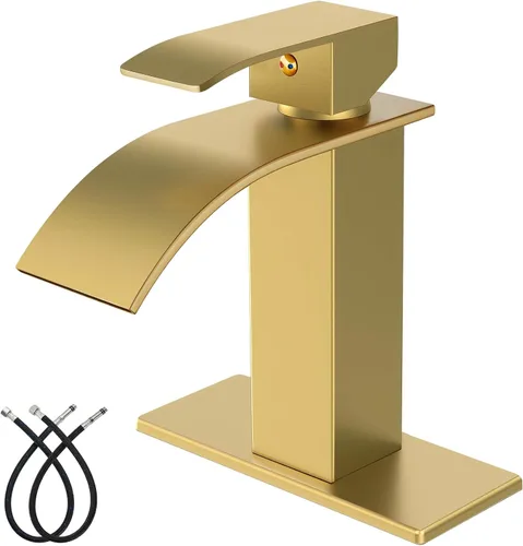 Vista 10 de Midanya - Grifo de baño con cascada de 1 agujero, sin drenaje, bronce aceitado with 24” cUPC Hoses,Deck Plate,for 1 or 3 hole