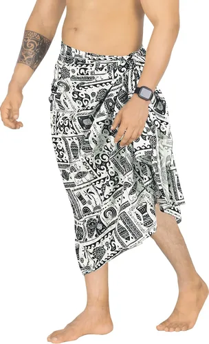 Vista 3 de LA LEELA Trajes de baño estándar para hombre Sarong Pareo Beach Wrap