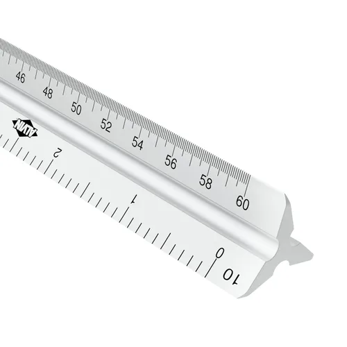 Vista 5 de ALVIN Aluminum Architect Triangular Scale Model 2200M-1 Regla para dibujo y dibujo, ideal para estudiantes y profesionales, arquitectos