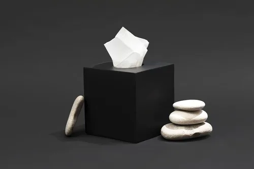 Vista 3 de Essentra Home Cubierta cuadrada para caja de pañuelos de la colección negra mate