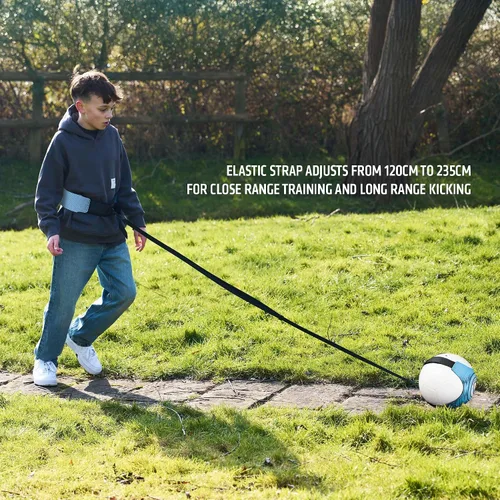 Vista 4 de Hy-Pro Manchester City Football Kick Trainer & Training Set – Dispositivo de entrenamiento con cinturón ajustable, regalo para niños, sistema