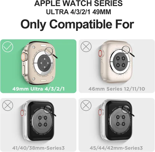 Vista 9 de DABAOZA - Correa transparente compatible con Apple Watch con estuche protector, correa deportiva de TPU con brillo para mujeres y hombres