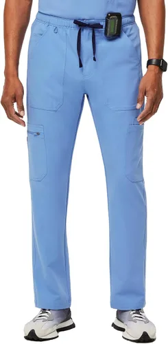 Vista 14 de Pantalones de limpieza tipo cargo FIGS Cairo, ajuste clásico de pierna recta BLK