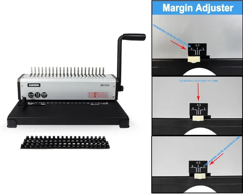 Vista 3 de RAYSON SD1202 - Carpeta de peine de 19 agujeros, perforadora de 10 hojas, capacidad de 200 hojas Includes a starter comb set, three punching