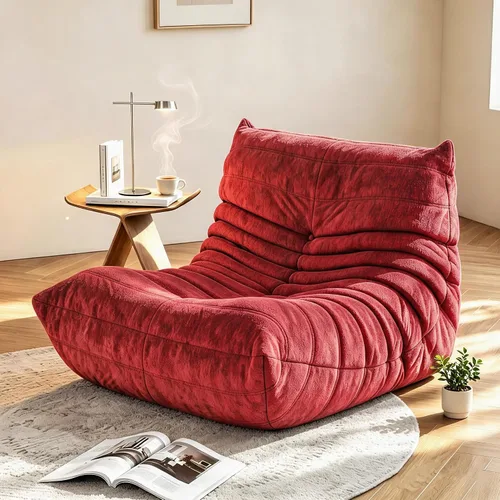 Vista 19 de YVDNHP Puf de espuma viscoelástica, sofá Fireside Togo con almohada