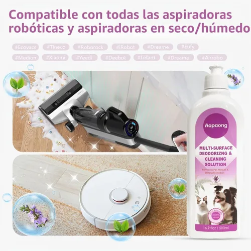 Vista 3 de Solución de limpieza de suelos para robot aspirador y trapeador, lavanda