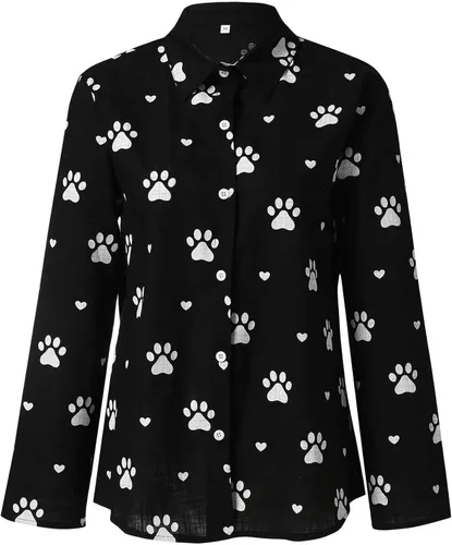 Vista 3 de Camiseta para mujer con estampado casual, camiseta de algodón para mujer, blusa suelta con margaritas larga para mujer