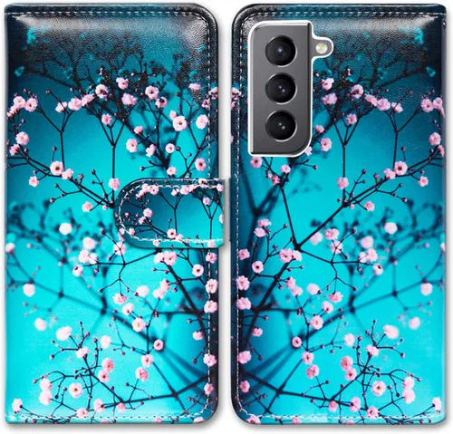Vista 23 de Bcov Funda para Galaxy S22 Plus, funda de piel con tapa y soporte para tarjeta y soporte para Samsung Galaxy S22 Plus 5G / S22+ Patrón de pájaro