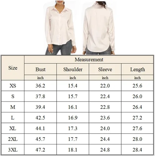 Vista 6 de Blusa de seda de manga larga para mujer informal para oficina trabajo
