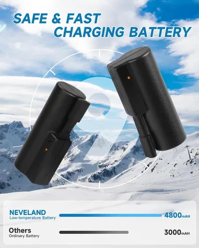 Vista 4 de Guantes calentados Neveland para hombres y mujeres 4800mAh recargables 8H guantes de esquí eléctricos calentados impermeables con pantalla táctil