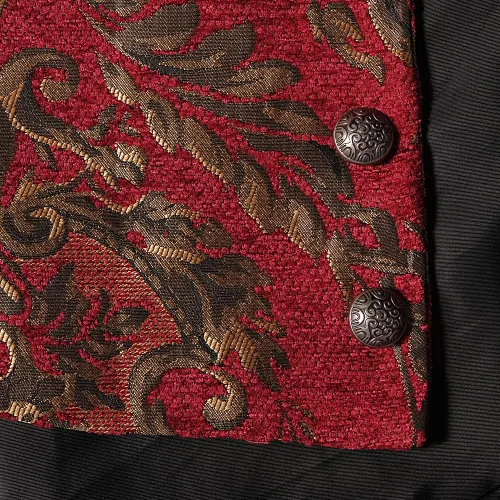 Vista 4 de Premium Mens Victorian Waistcoat Steampunk Jacquard Brocade Suit Vest Renaissance Gothic Outerwear