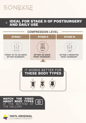 Vista 6 de Sonryse Faja Colombianas Post Surgery Compression Garment Stage 2 Fajas Reductoras y Moldeadoras