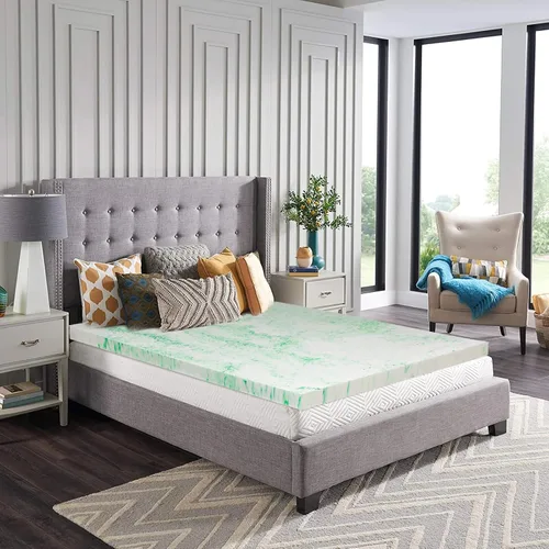 Vista 5 de BedsPick Cubrecolchón individual XL de 3 pulgadas, protector de colchón de espuma viscoelástica con infusión de gel, para dormitorio universitario
