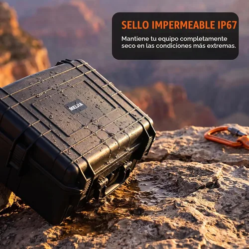 Vista 3 de MEIJIA Funda rígida protectora impermeable portátil, funda para cámara con espuma de ajuste personalizable insertada, apta para uso con drones