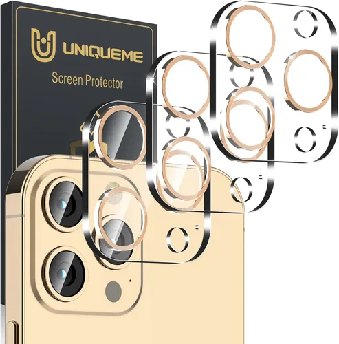 Vista 65 de UniqueMe para Paquete de 3 Protectores de Lente de Cámara para iPhone 15 Pro/iPhone 15 Pro Max, [Protección contra Caídas] [Compatible con Fundas]