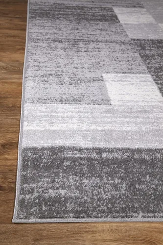 Vista 5 de Rugshop Geometric Boxes Oslo - Alfombra moderna para sala de estar, color gris, 2 x 7 pies