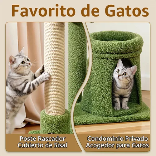 Vista 5 de 41" Cat Tree Tower Condo Scratch Post Stand para gatos pequeños