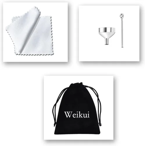 Vista 6 de weikui Collar de urna de cremación de 2 piezas, collar de cenizas de corazón, medallón tallado, acero inoxidable, impermeable, colgante