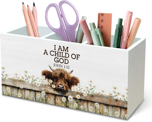 Vista 23 de DILSJ Organizador inspirador de 2 compartimentos para lápices, organizador para escritorio, amantes de los pollos regalos para mujeres, Live Like