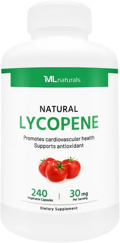 Vista 3 de ML Naturals Licopeno natural 30 mg (por porción) – 120 cápsulas vegetales – Apoya la salud cardiovascular, inmune y de próstata