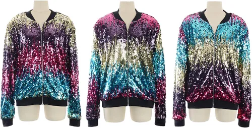 Vista 5 de Anna-Kaci - Chaqueta de manga larga con cremallera frontal y puños acanalados para mujer (personalizable)
