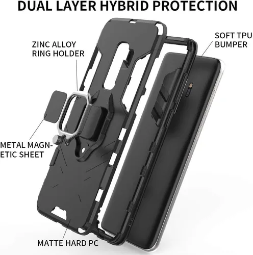 Vista 5 de LuluMain - Funda compatible con Galaxy S9+, soporte de anillo de metal a prueba de golpes (funciona con soporte magnético para automóvil), funda