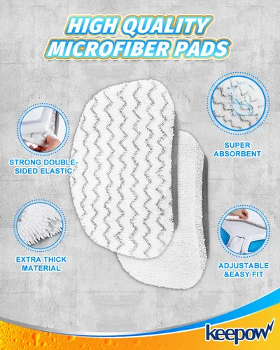 Vista 3 de KEEPOW Almohadillas para trapeador de vapor, paquete de 6 unidades para Bissell Powerfresh 1940 1544 1440 Series vaporizador de piso duro, trapos