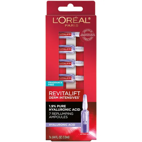 Vista 2 de L'Oreal Paris Skincare Revitalift Derm - Suero de ácido hialurónico para la piel, suero facial de ácido hialurónico puro al 1.5%, cuidado